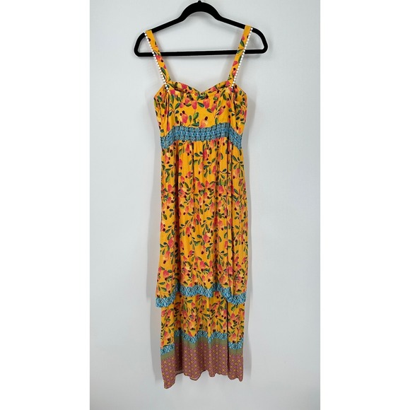 Farm Rio for Anthropologie Anjou‎ Maxi Dress Size 2 Tiered Padded Cup READ - Picture 9 of 16
